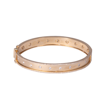 Yellow Gold Bangle With Sparkling Diamonds