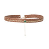Brown Leather Choker with Emerald