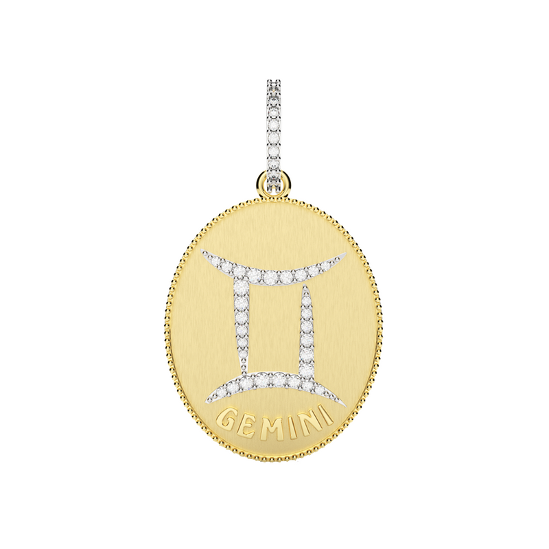 ZODIAC GEMINI- LARGE MEDALLION – Paola Pacheco Jewelry