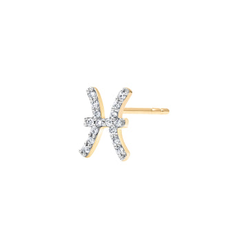 ZODIAC PISCES-  DIAMOND STUD