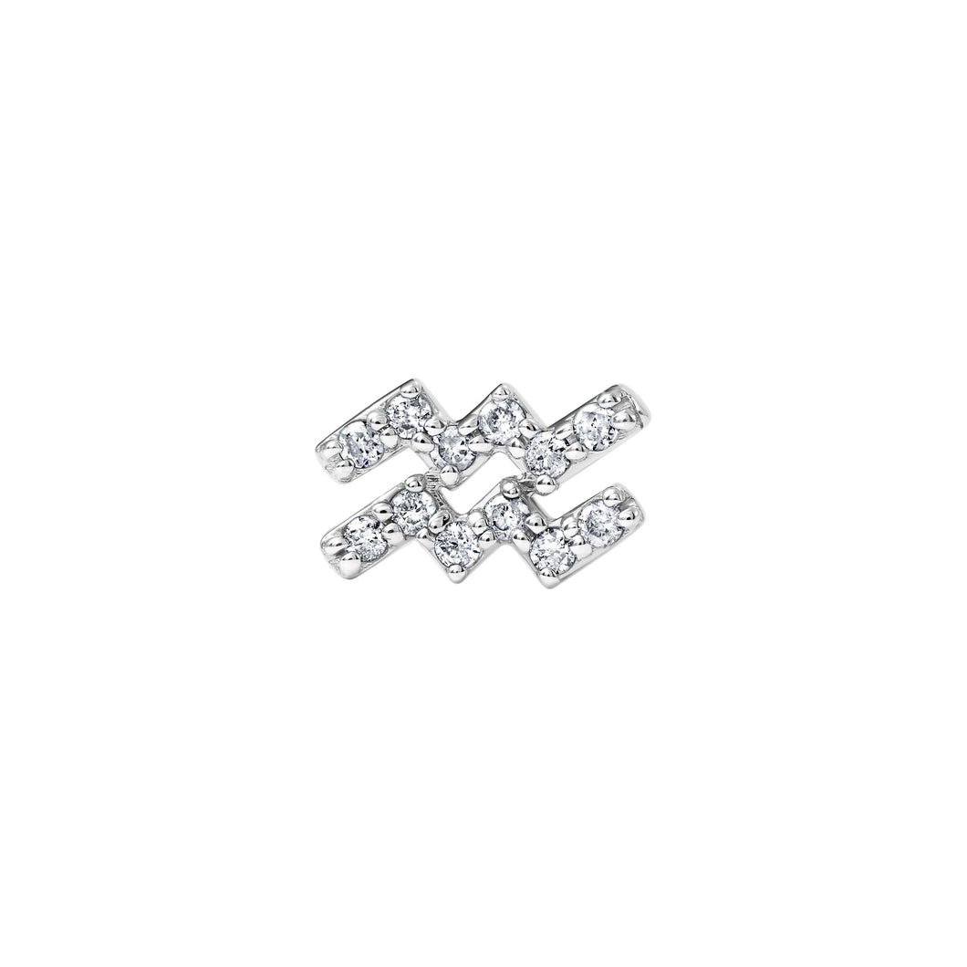 ZODIAC AQUARIUS-  DIAMOND STUD