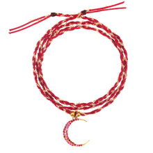 Ruby Crescent String Bracelet
