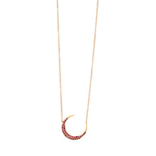 Ruby Red Crescent Moon Necklace