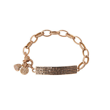 Diamond Chainlink Bracelet with Diamond Plate and Charms