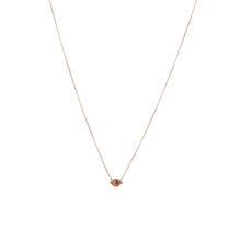 Rose Gold Necklace with Diamond & Sapphire Evil Eye