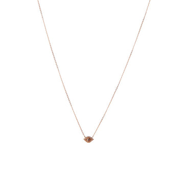 Rose Gold Necklace with Diamond & Sapphire Evil Eye