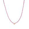 Ruby Bead Necklace with Diamond-Encrusted Heart Pendant