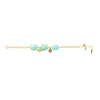 Gold and Turquoise Bracelet with Diamond Encrusted Charms
