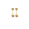 Gold & Diamond Encrusted Heart Earrings