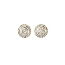 White Gold and Diamond Burst Stud Earrings