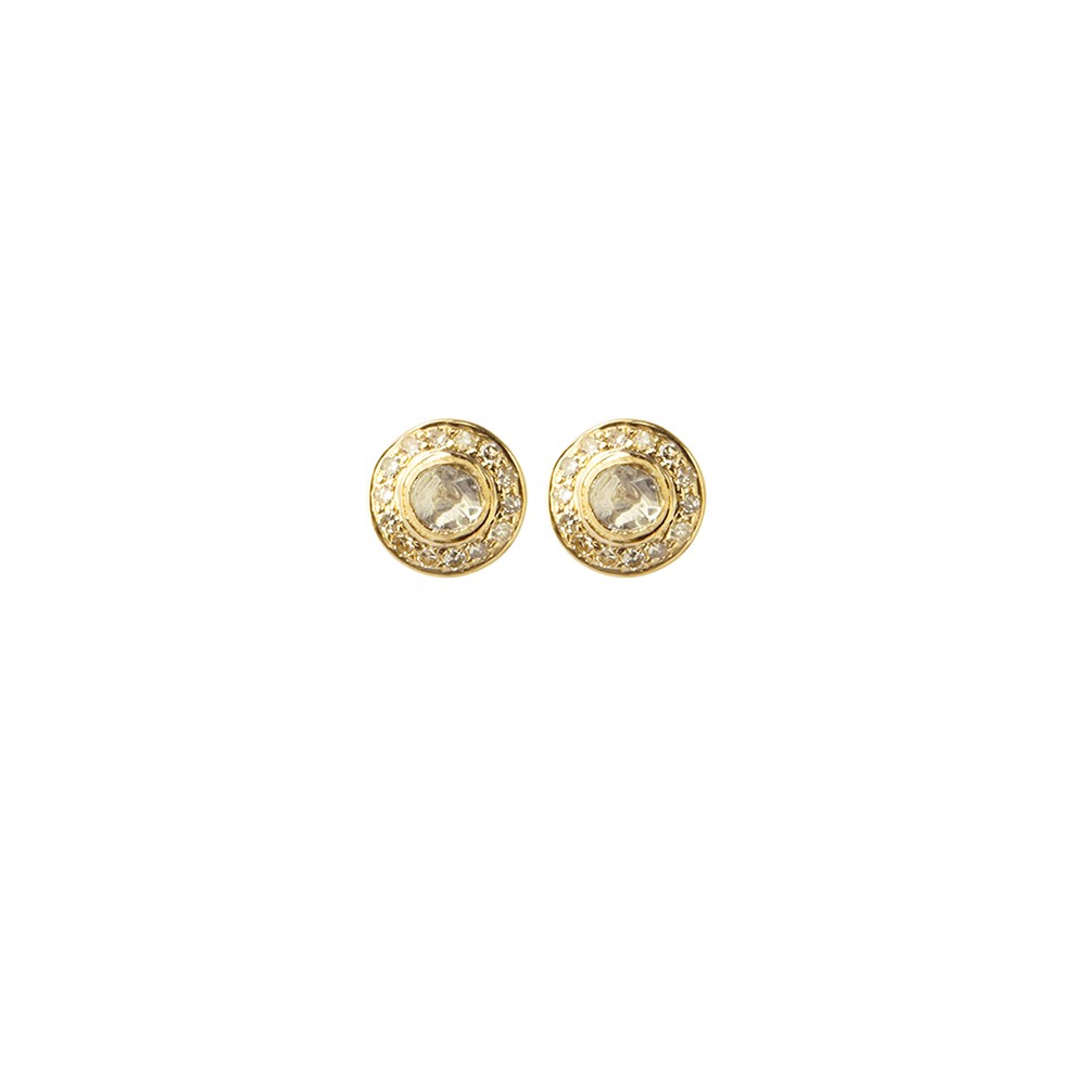 Stud diamond and gold earrings