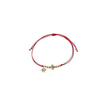 Red String Bracelet with Crisscross Charm