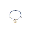 Blue String Bracelet with Gold Angel Charm