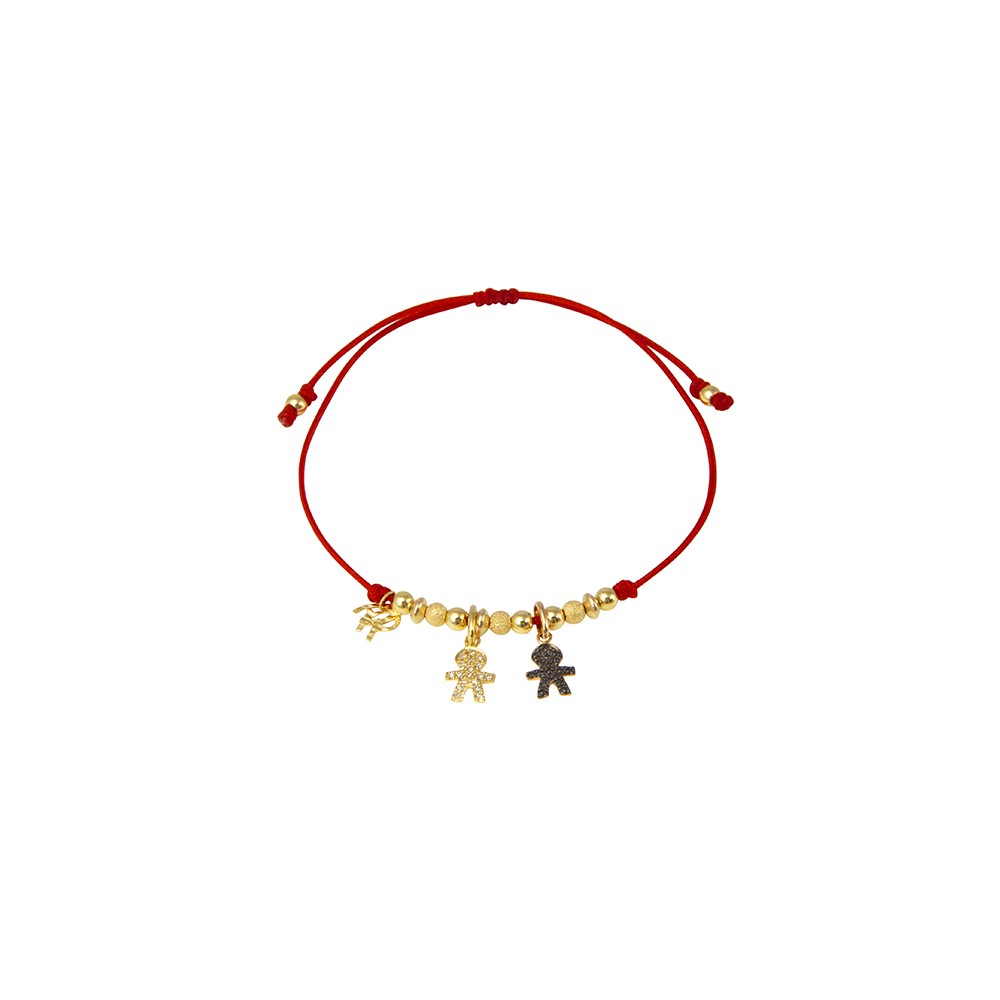 Red String Bracelet with Two Boys