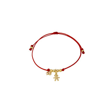 Red String Bracelet with Solitary Boy Charm