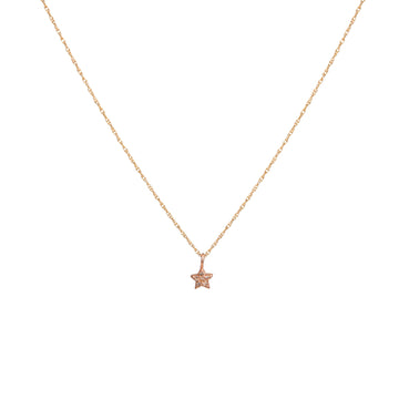 Rose Gold Diamond Encrusted Star Necklace