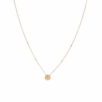 Diamond Happy Smiley Face Necklace