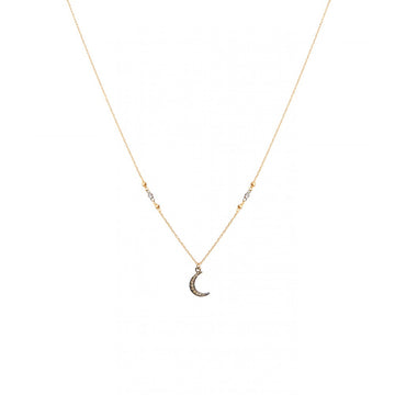 Silver and Topaz Crescent Moon Necklace