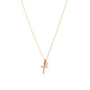 Rose Gold Diamond Encrusted Cross and Tiny Star Charm Necklace