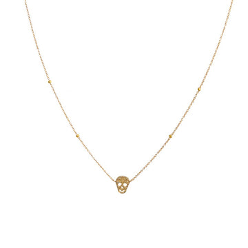 Gold Diamond Skull Necklace