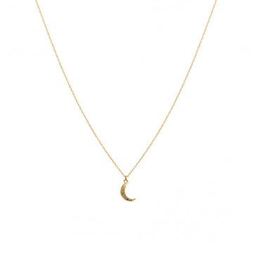 Yellow Diamond Moon Necklace