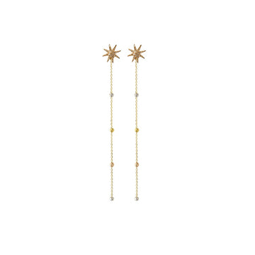 Star Burst Long Drop Earrings