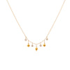 Gold Dangle Nugget Charms and Diamond Droplets Necklace