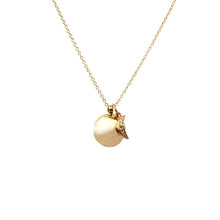 Gold Necklace with Jingle Bell and Diamond Encrusted Moon Charm