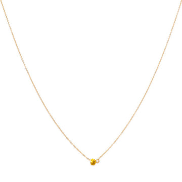 Tiny Gold Nugget and Beveled Diamond Necklace