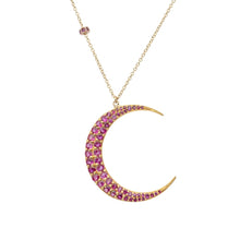 Ruby Crescent Moon Necklace
