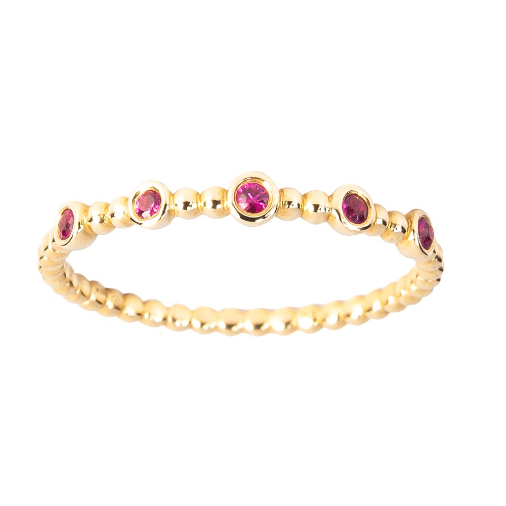 Ruby Accented Gold Ring