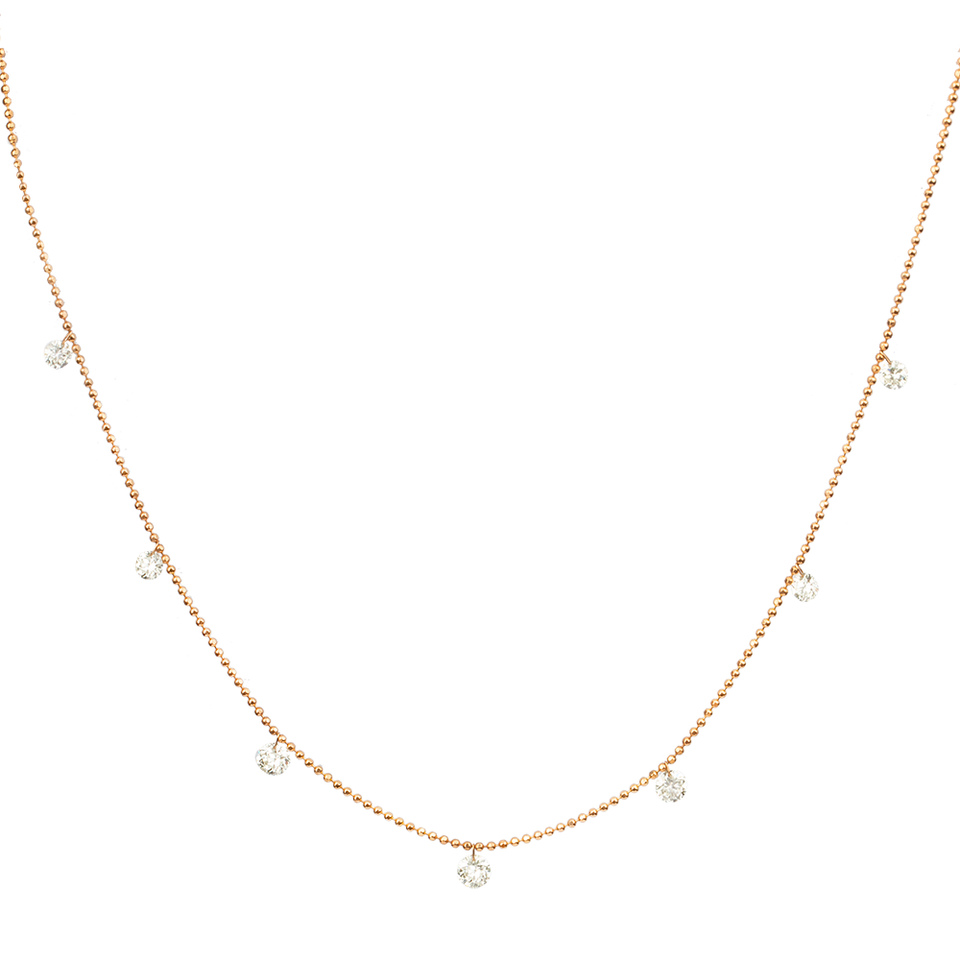 Seven No Bezel .50ct Hanging Diamonds Necklace