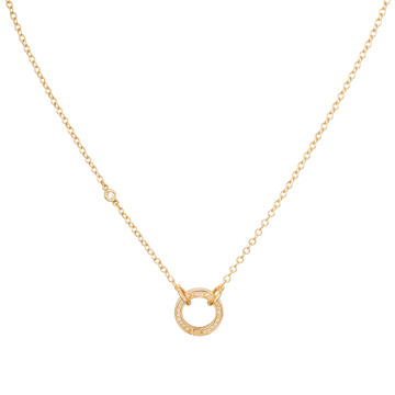Diamond Open and close Clasp Necklace with Single Diamond
