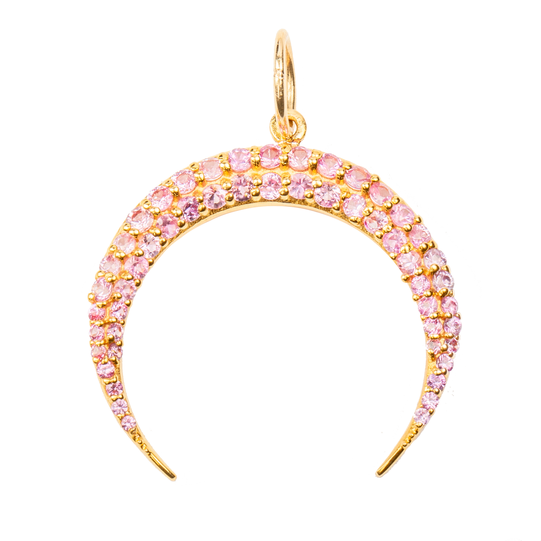 Large Pink Sapphire Half Moon