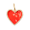 Large Enamel Red Heart with Diamonds