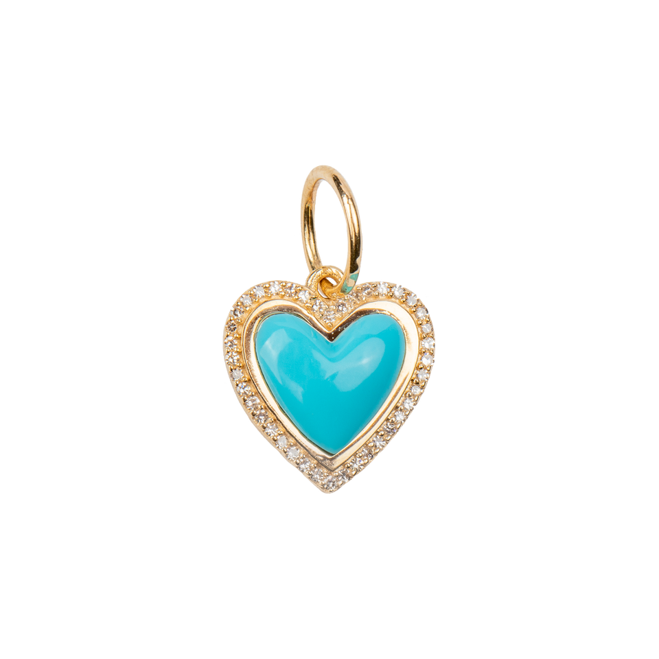 Medium Turquoise Heart with Diamond