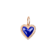 Medium Lapiz lazuli Heart with Diamond