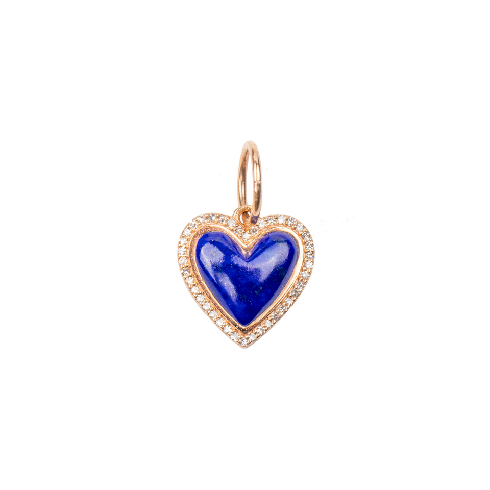 Medium Lapiz lazuli Heart with Diamond