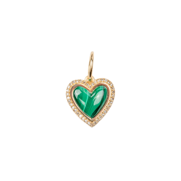 Medium Malachite Heart with Diamond