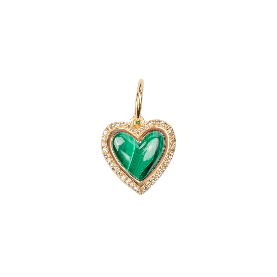 Medium Malachite Heart with Diamond