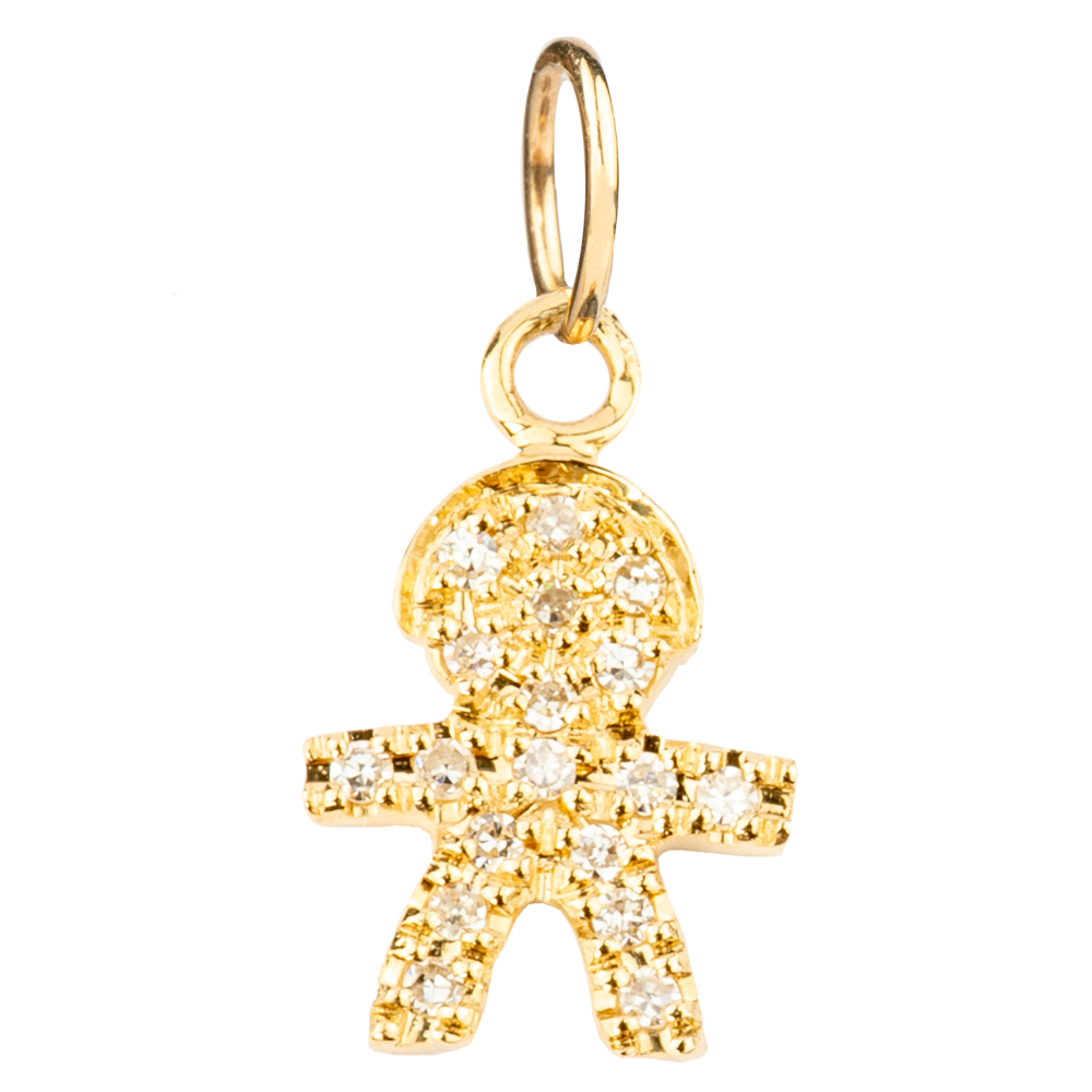 Small Diamond Boy Charm
