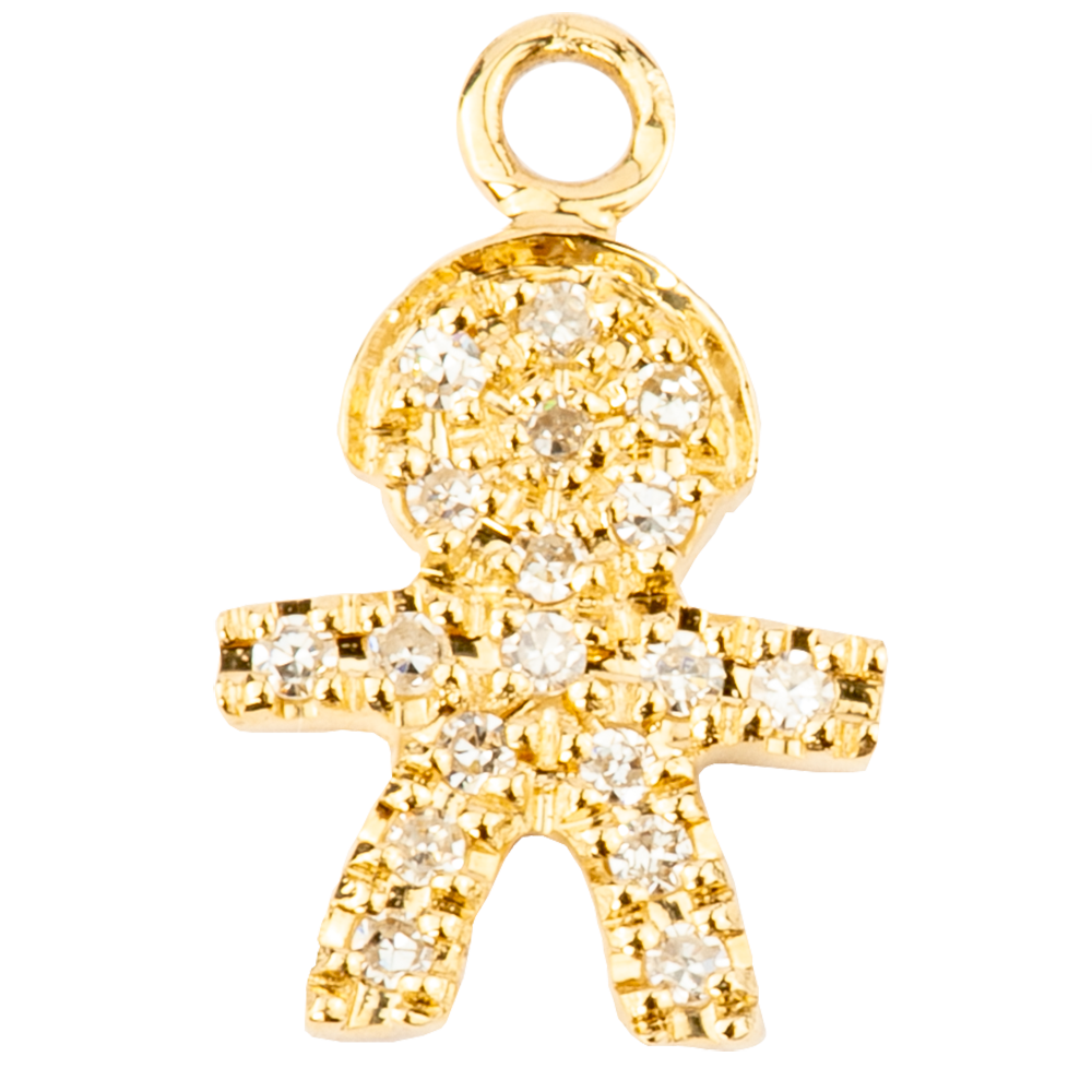 Small Diamond Boy Charm