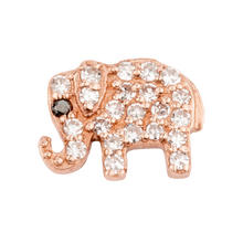 Small White Dimond Elephant with  Sapphire Eye