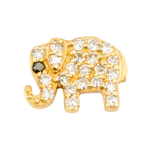 Small White Dimond Elephant with  Sapphire Eye