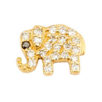 Small White Dimond Elephant with  Sapphire Eye