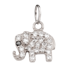 Small White Diamond Elephant with  Sapphire Eye
