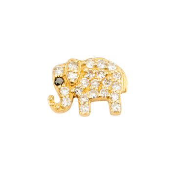 Small White Dimond Elephant with  Sapphire Eye