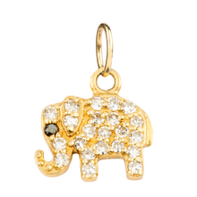 Small White Dimond Elephant with  Sapphire Eye