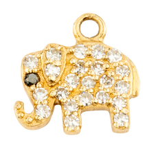 Small White Diamond Elephant with  Sapphire Eye