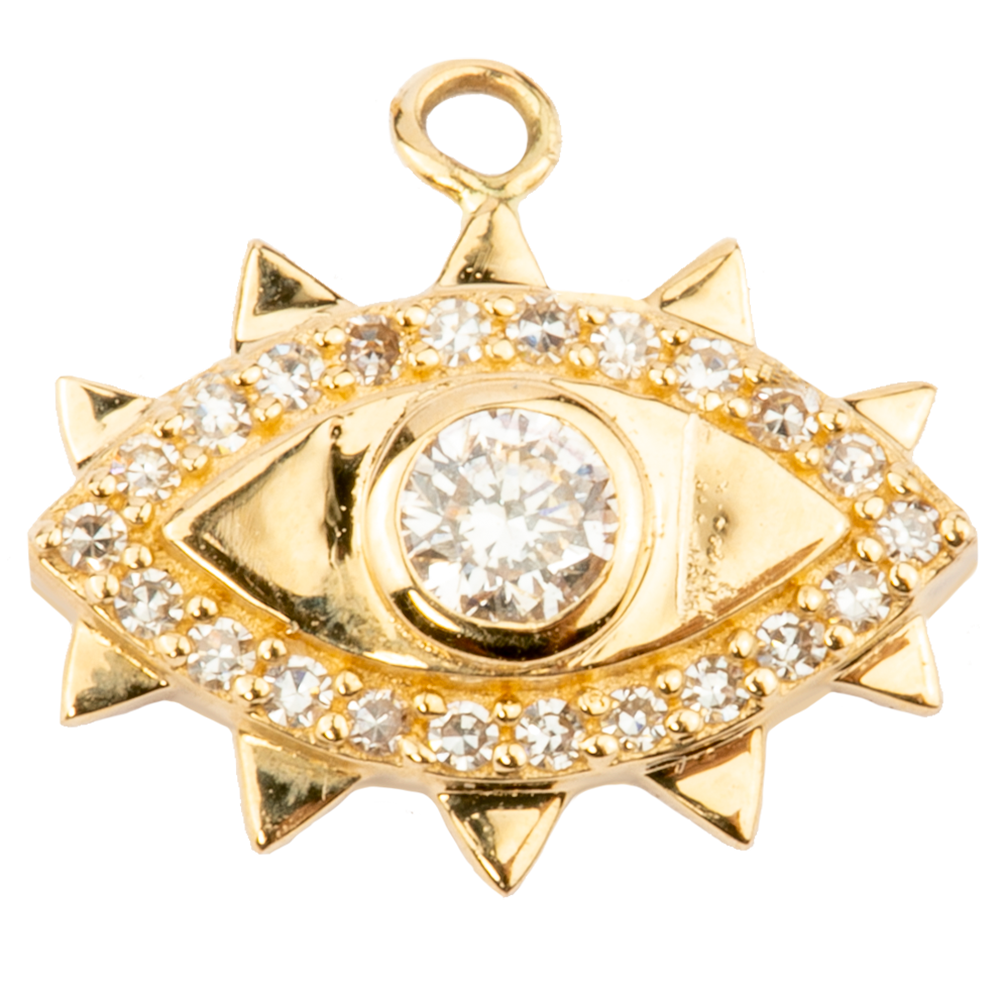 Gold Eye with Eyelashes and  Diamond Touch